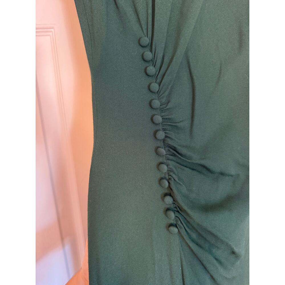 Reformation Frasier Midi Dress in Forest Green - Picture 4 of 7